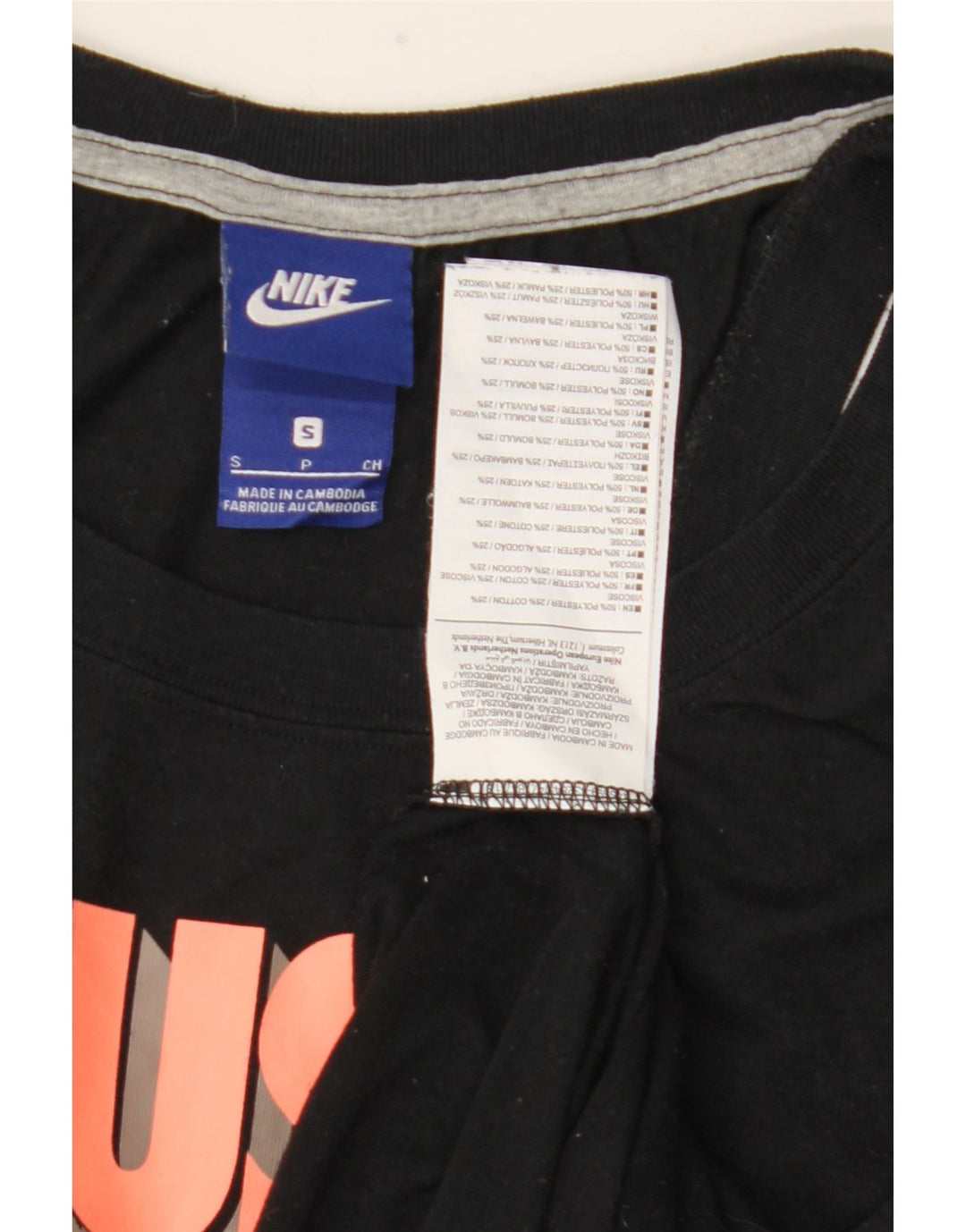 Nike Mujer Gráfico Chaleco Top UK 10 Pequeño Poliéster Negro