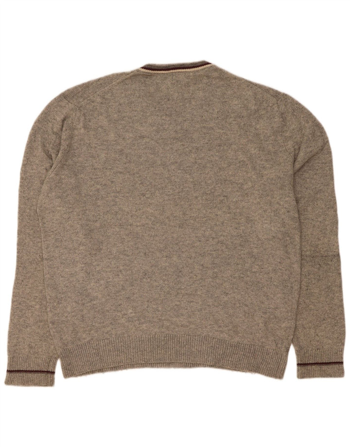 Gap Jersey con cuello en V para hombre de algodón moteado gris grande