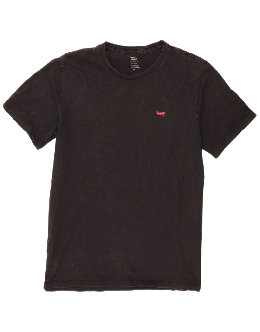 Levi's Camiseta estándar para hombre Top grande de algodón negro