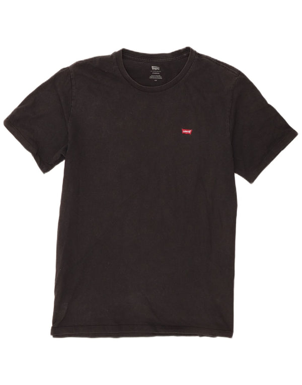 Levi's Camiseta estándar para hombre Top grande de algodón negro
