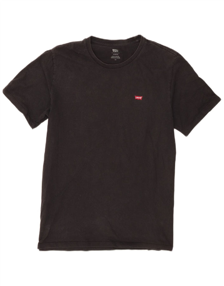 Levi's Camiseta estándar para hombre Top grande de algodón negro