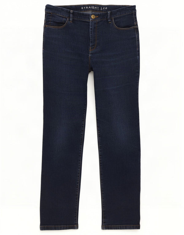 Marks & Spencer Vaqueros rectos para mujer UK 14 Large W30 L28 Azul marino Algodón