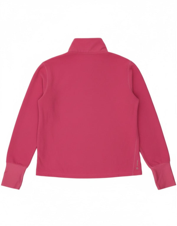 Adidas Mujer Zip Neck Jersey Chándal Top UK 12/14 Medium Pink