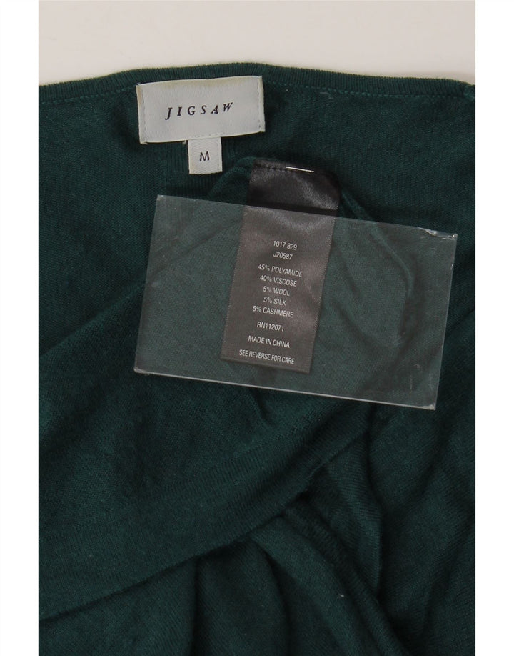 JIGSAW Suéter tipo jersey para mujer con cuello barco UK 12 Poliamida verde medio