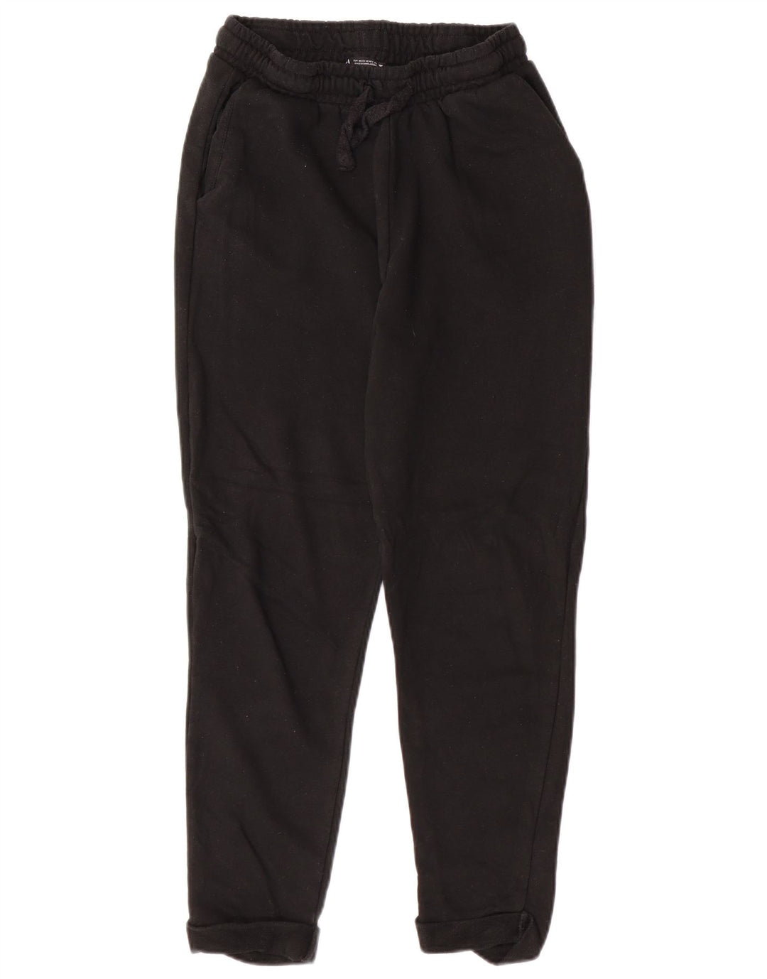 Zara Mujer Pantalones De Chándal Joggers UK 12 Mediano Negro Algodón