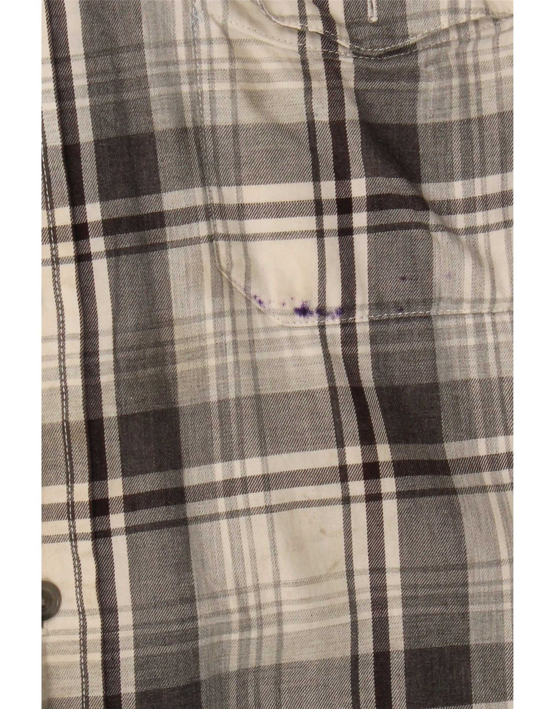 Chaps Camisa de franela para hombre Algodón a cuadros gris grande