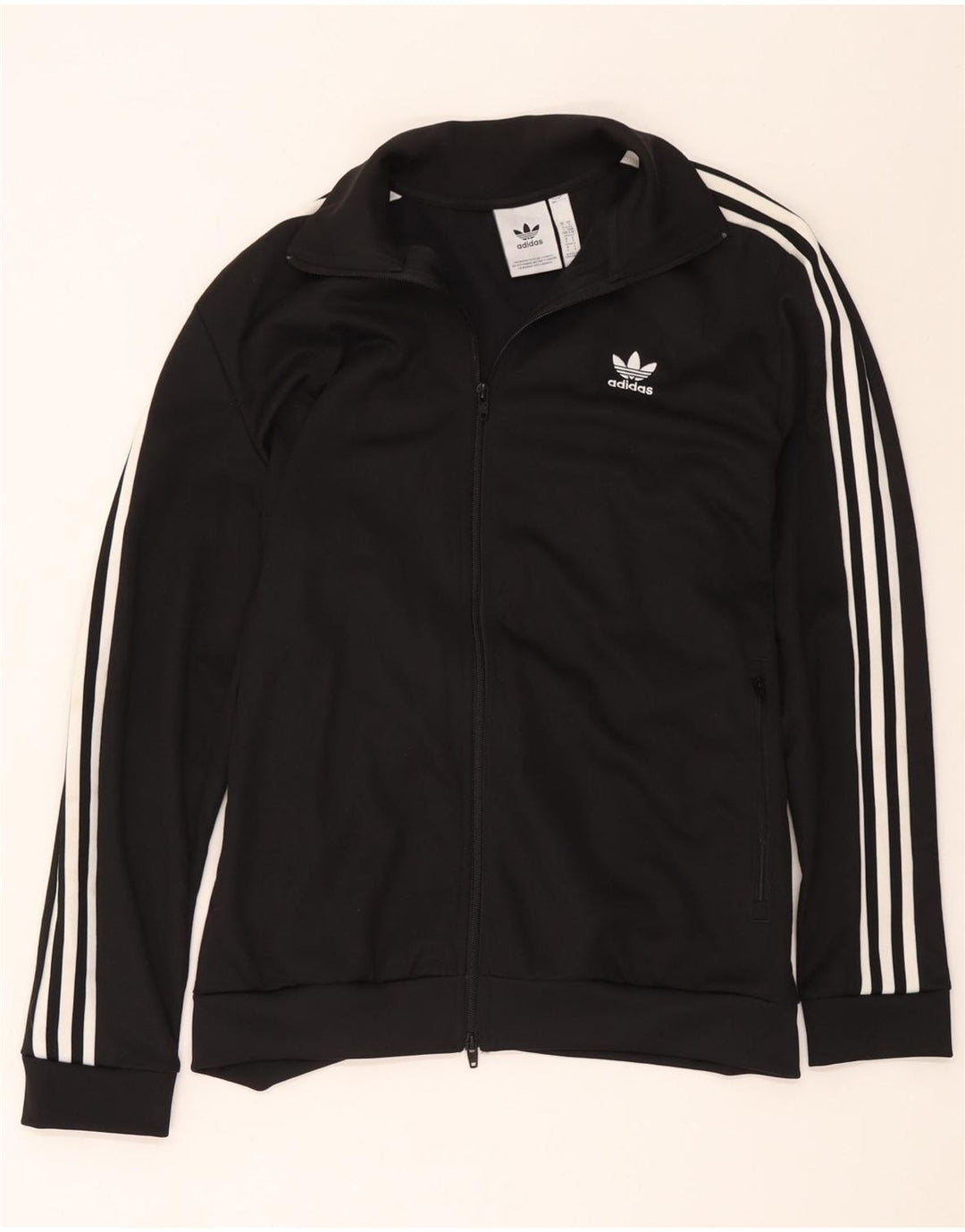 Adidas - Chaqueta de chándal para mujer, talla 40, talla grande, poliéster negro