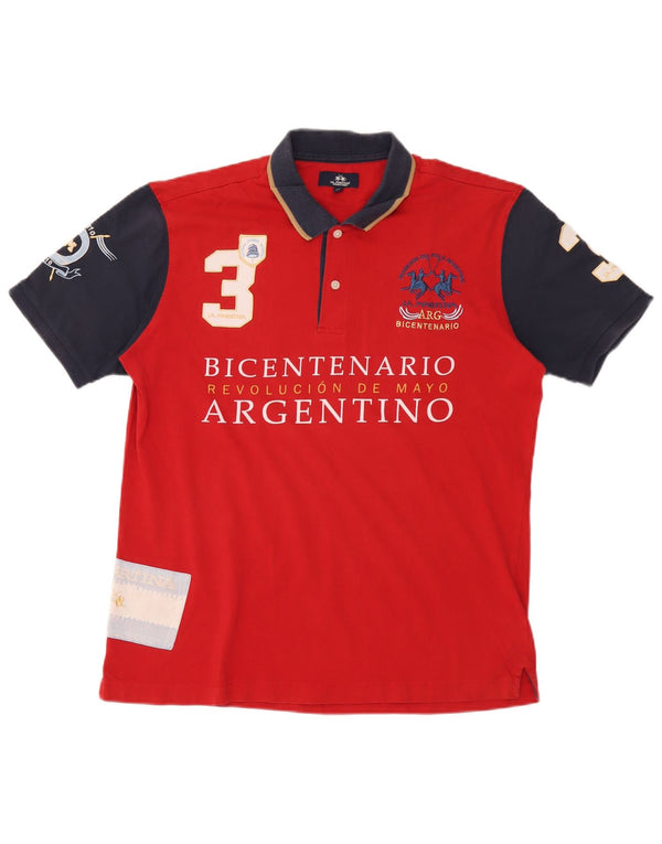 La Martina Polo de Rugby Bicentenario de Revolución Mayo para Hombre XL Rojo