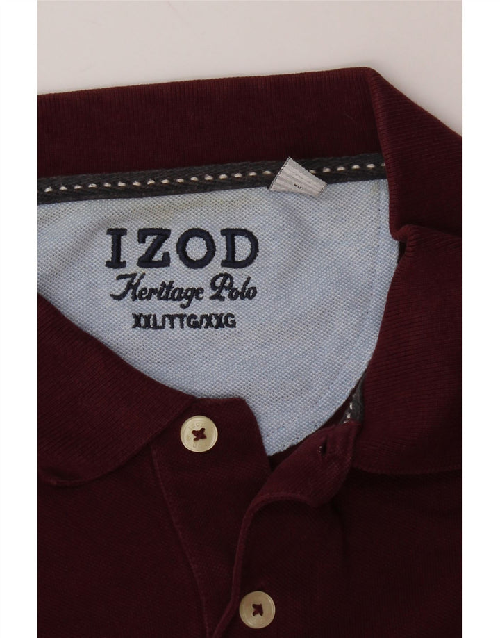 IZOD Polo Herritage Fit para hombre 2XL Borgoña
