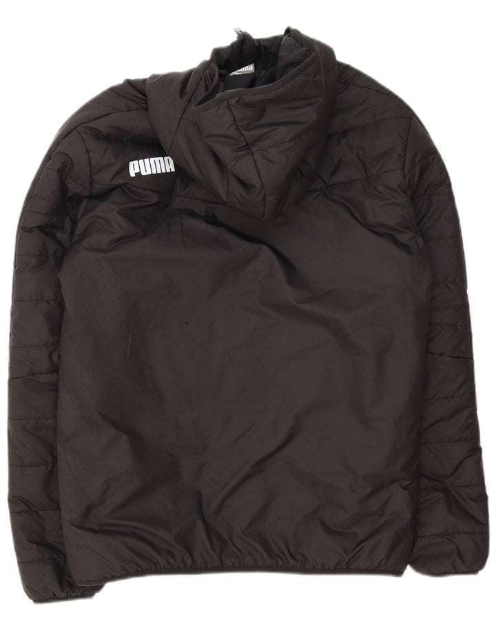 Puma Chaqueta acolchada con capucha gráfica para hombre UK 36 Small Poliéster negro