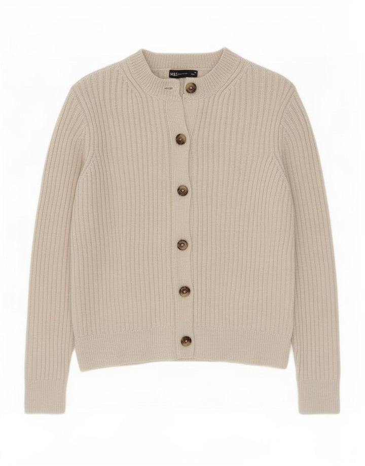 Marks & Spencer - Cárdigan para mujer, talla 40, tamaño mediano, poliéster blanco roto