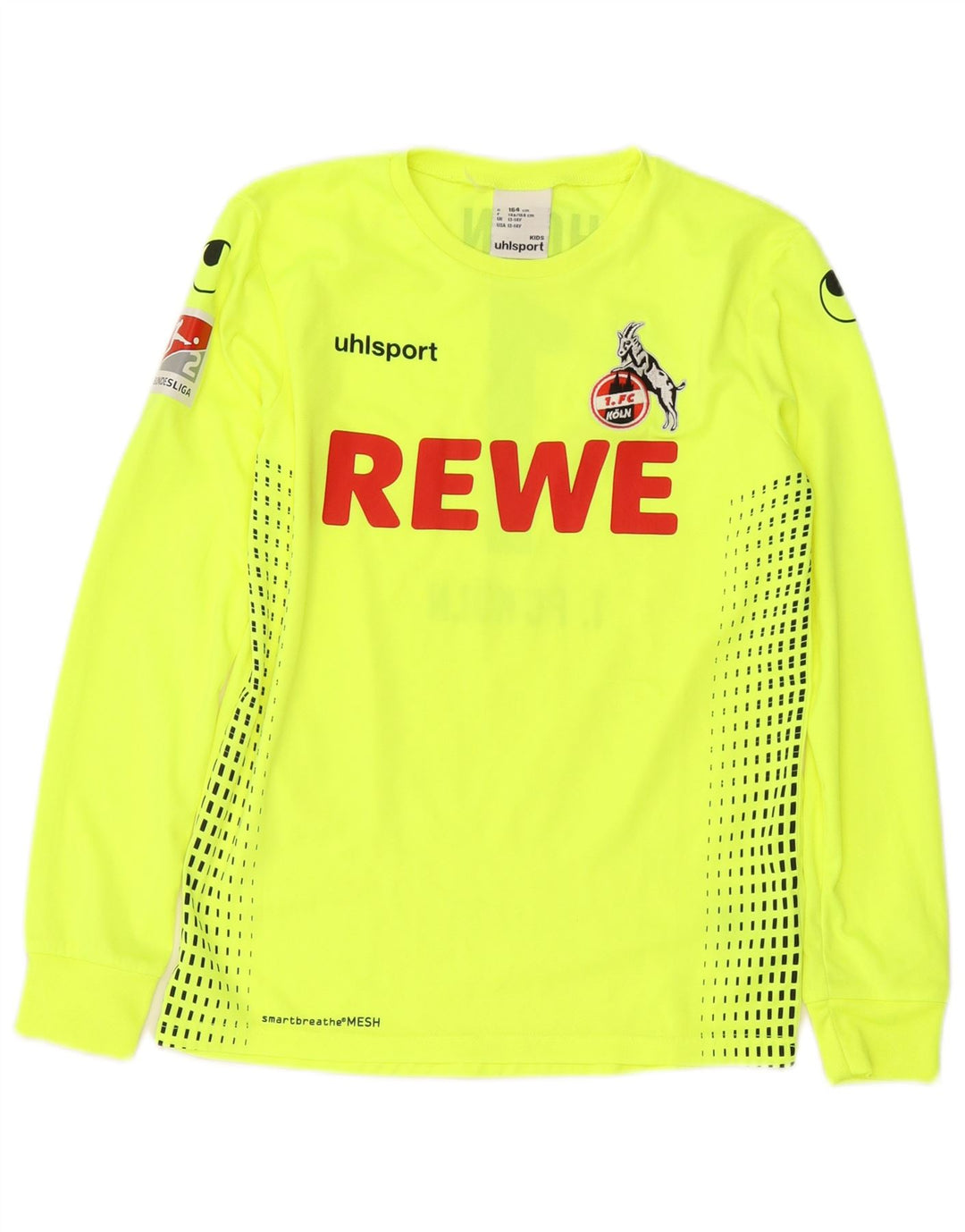 UHLSPORT Camiseta gráfica FC Koln para niño, manga larga, 13-14 años, poliéster verde