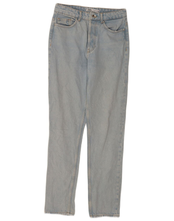 Zara Vaqueros ajustados de cintura alta para mujer EU 38 Small W28 L30 Azul