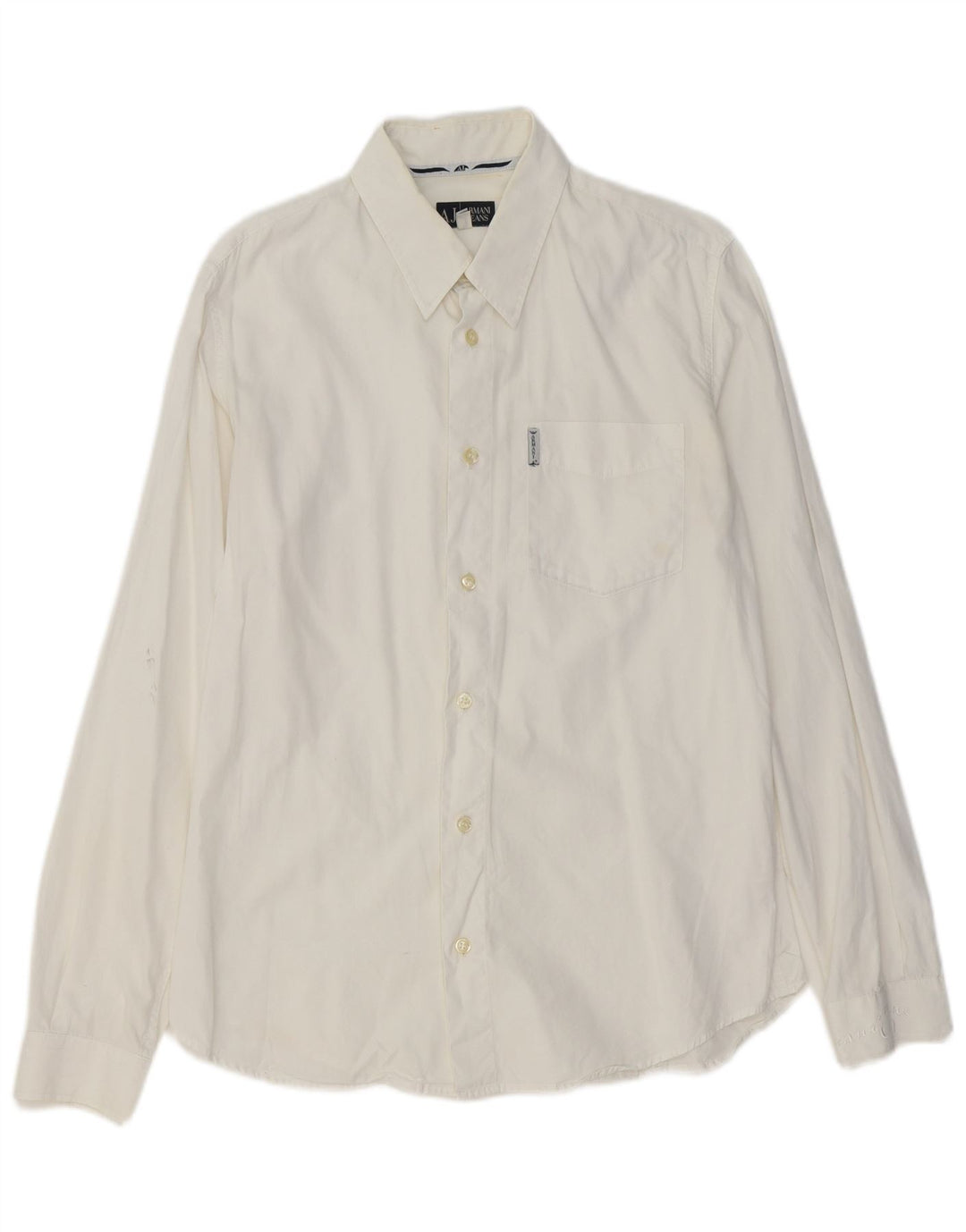 Armani Jeans Camisa Hombre Pequeña Algodón Blanco