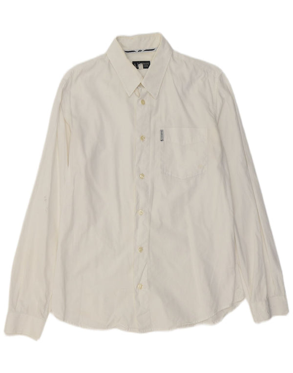 Armani Jeans Camisa Hombre Pequeña Algodón Blanco