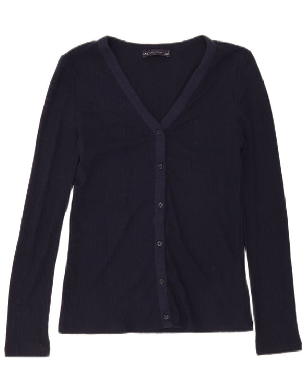 Marks & Spencer Blusa para mujer UK 8 Small Poliéster azul marino
