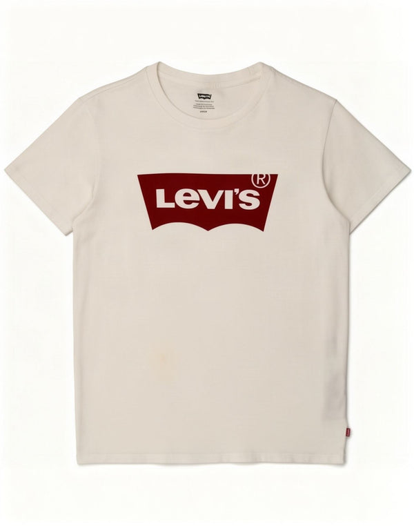 Levi's Camiseta gráfica para hombre Top Small White Cotton