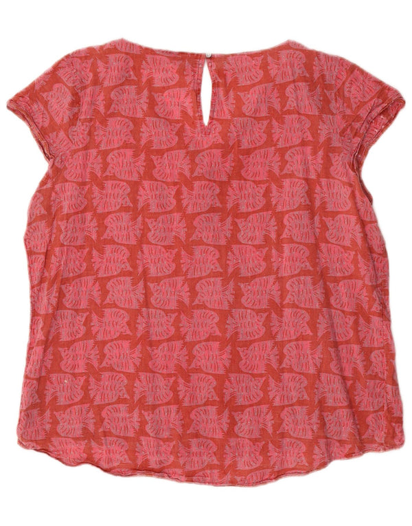 Blusa para mujer White Stuff UK 46 Grande Rojo Estampado animal Algodón