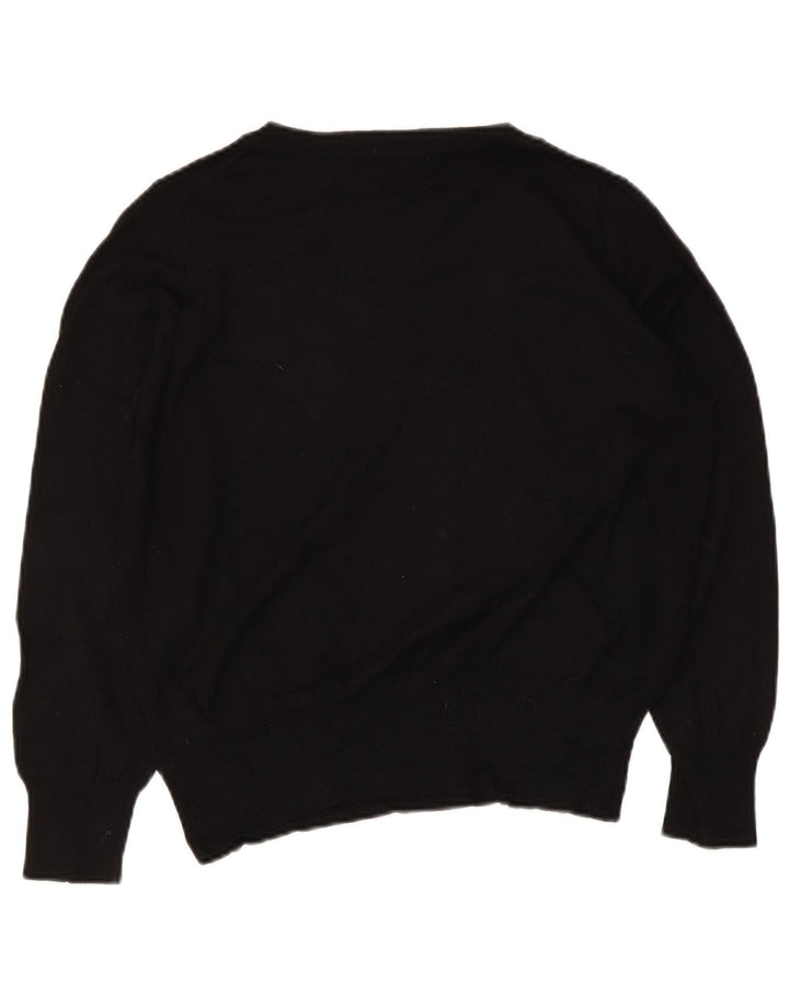 Marks & Spencer Jersey con cuello en V para mujer UK 44 Viscosa negra mediana