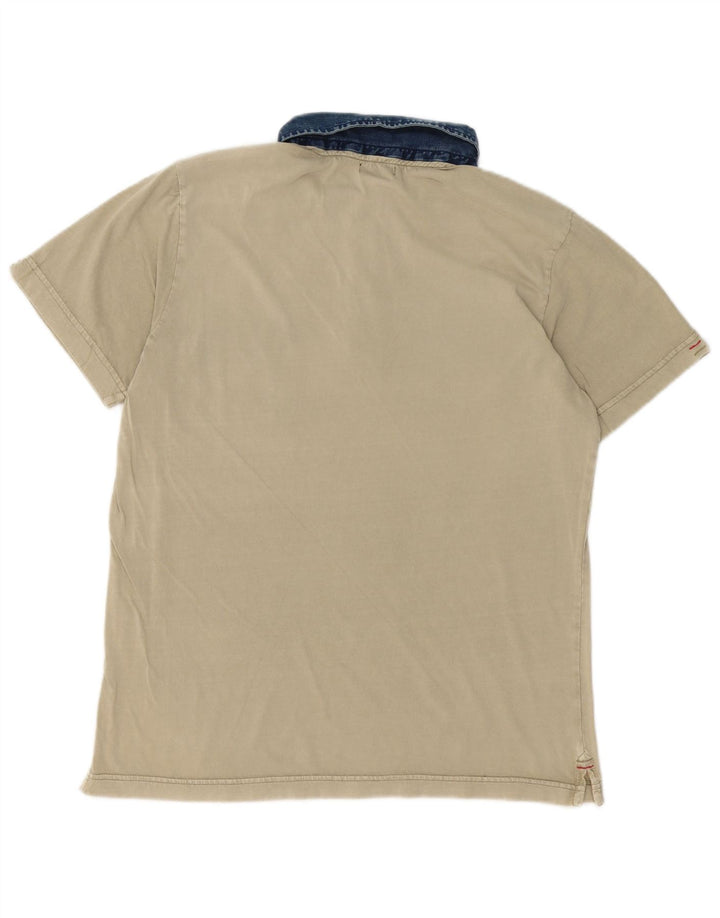 Marlboro Classics Polo gráfico para hombre con bloques de color verde grande