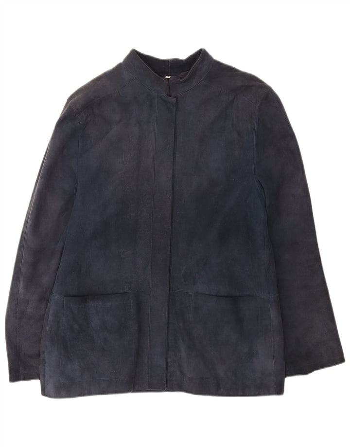 Umberto Olivieri Chaqueta de ante para mujer IT 46 Grande Azul marino