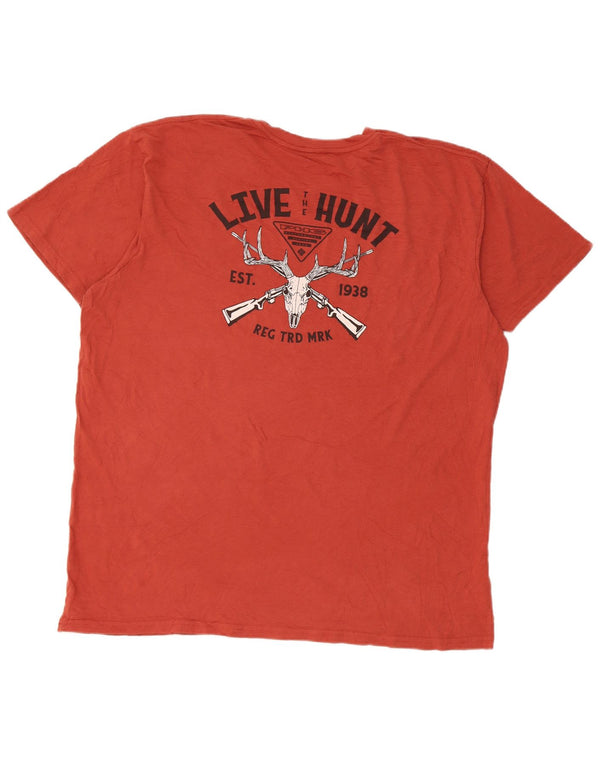 Columbia Camiseta gráfica para hombre Top 2XL Algodón rojo