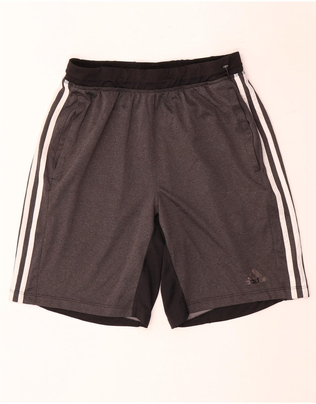 Pantalones cortos deportivos Adidas para hombre Gris medio Colorblock Poliéster