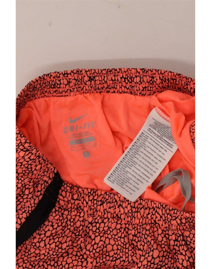 Nike Dri Fit - Pantalones cortos deportivos para mujer, diseño abstracto, talla 10, poliéster rojo pequeño