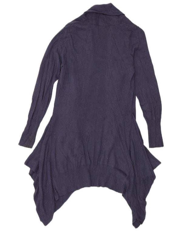 Marks & Spencer Suéter tipo cárdigan asimétrico para mujer UK 10 Small Azul marino