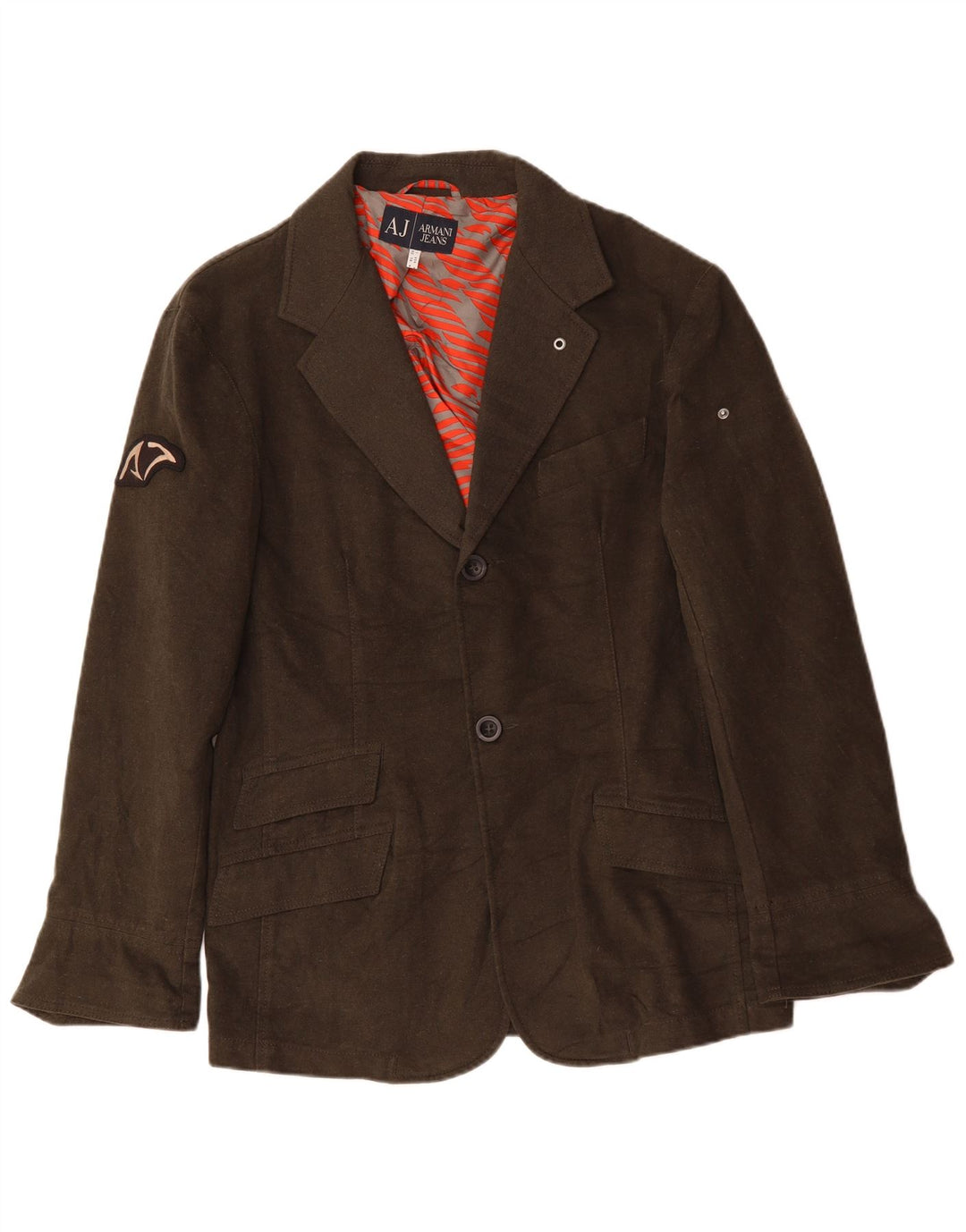 ARMANI JEANS Chaqueta tipo blazer de 2 botones para hombre IT 52 Algodón caqui grande