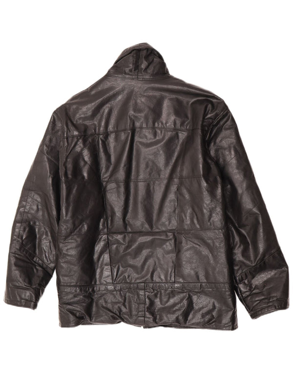 Vintage hombres chaqueta de cuero Reino Unido 36 pequeño negro