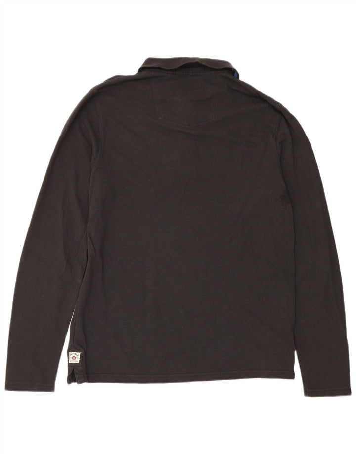 Polo de manga larga para hombre de Fat Face, talla grande, de algodón negro