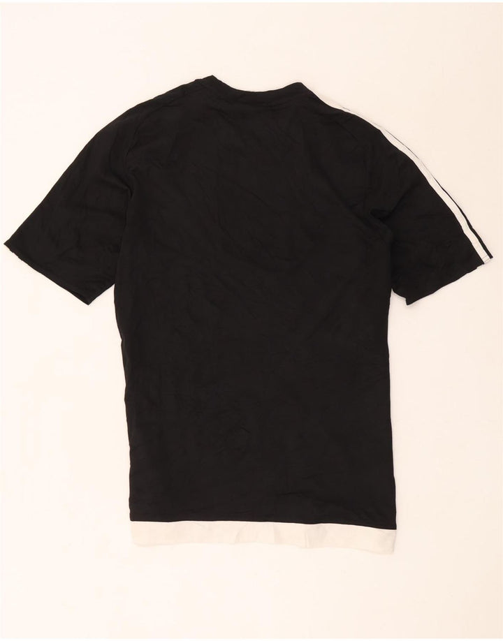 Adidas Hombre Climalite Camiseta Top Medio Negro Colorblock Poliéster