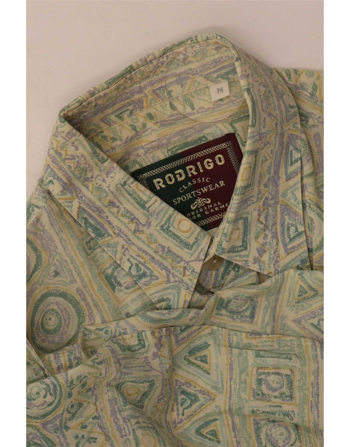Camisa Rodrigo Hombre Manga Corta Verde Medio Geométrico