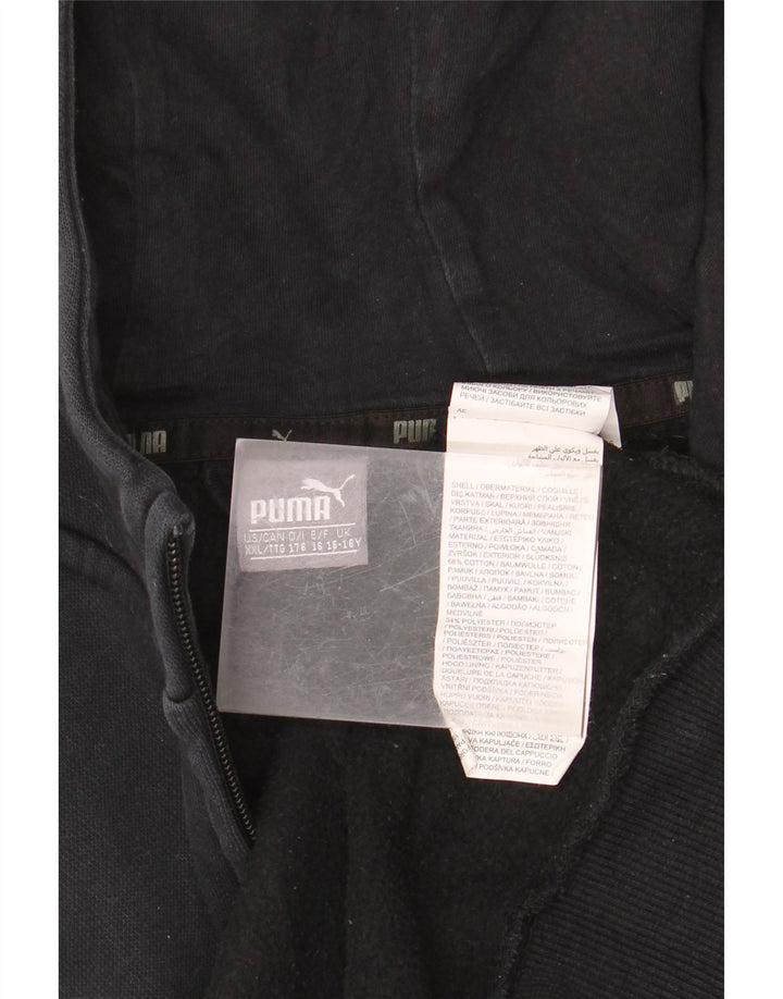 PUMA Sudadera con capucha y cremallera gráfica para niños 15-16 años Algodón negro
