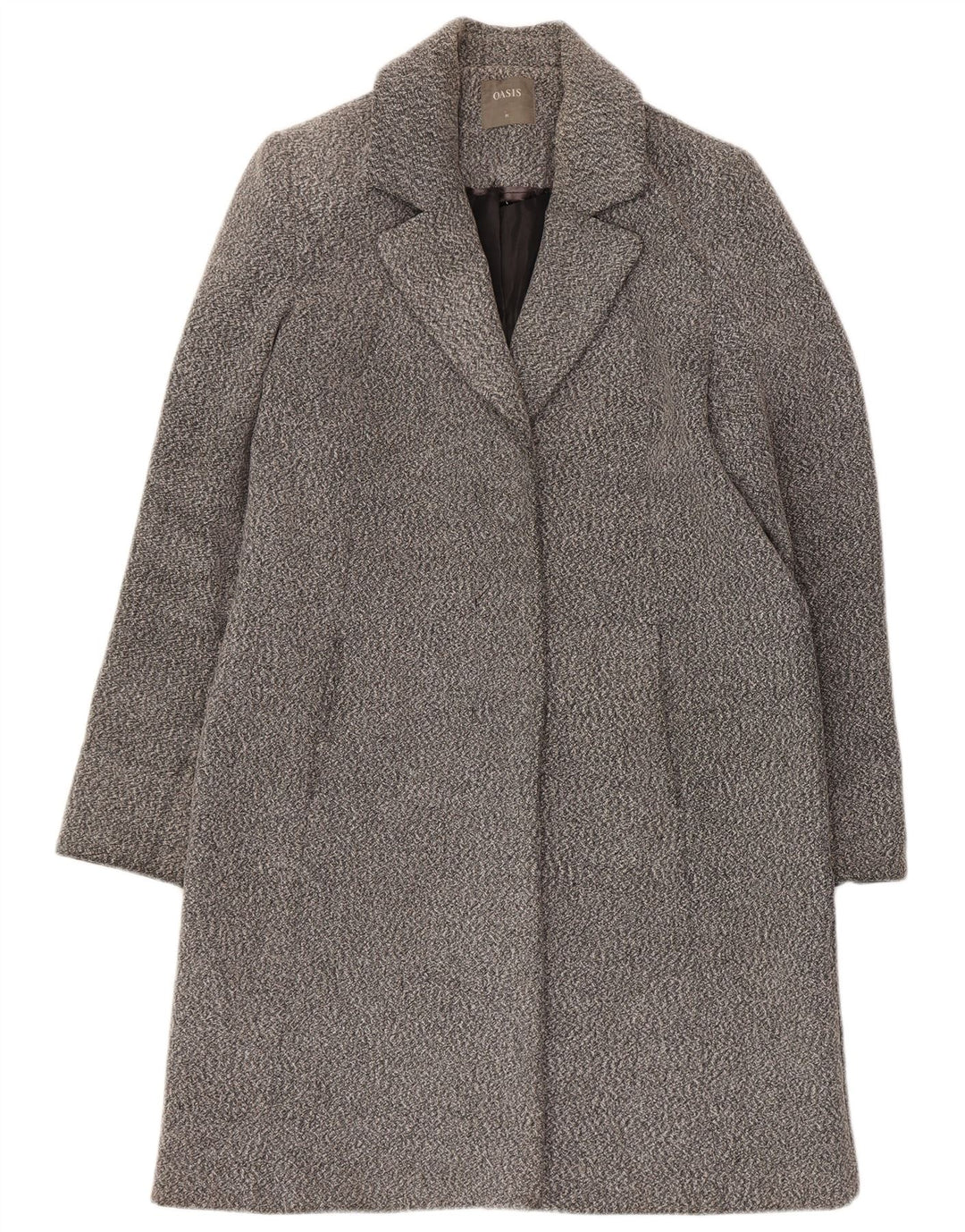 Abrigo de corte regular para mujer Oasis UK 44 Poliéster moteado gris medio
