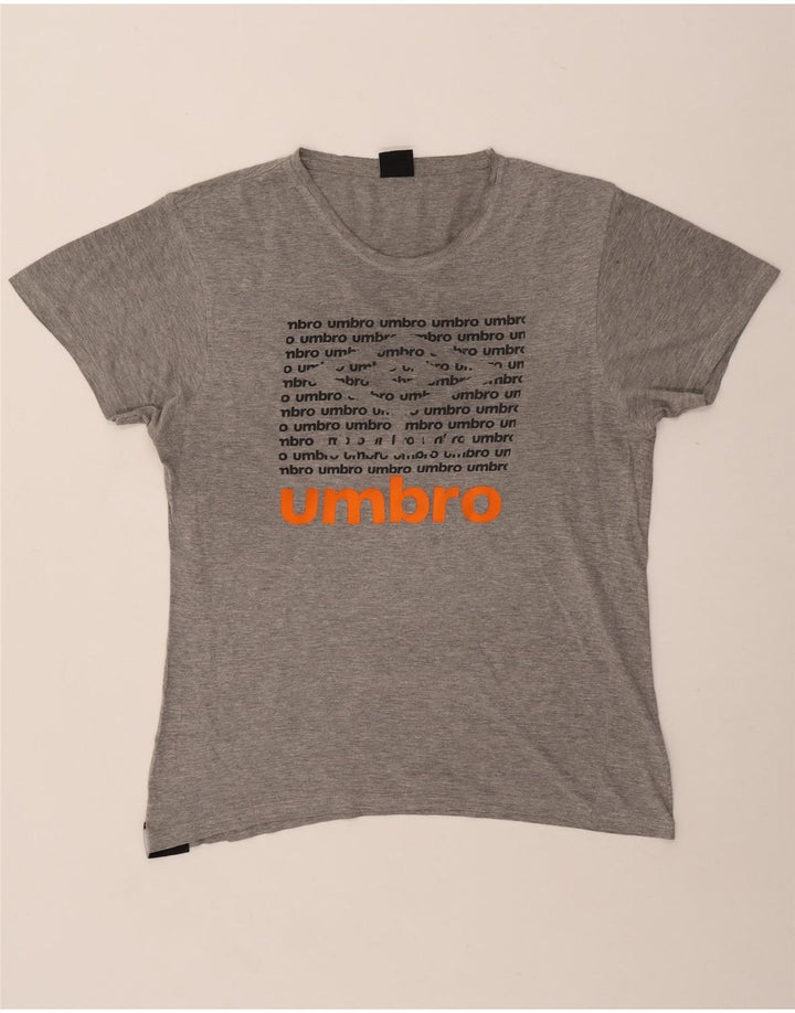 Umbro Camiseta gráfica para hombre Top de algodón moteado gris medio