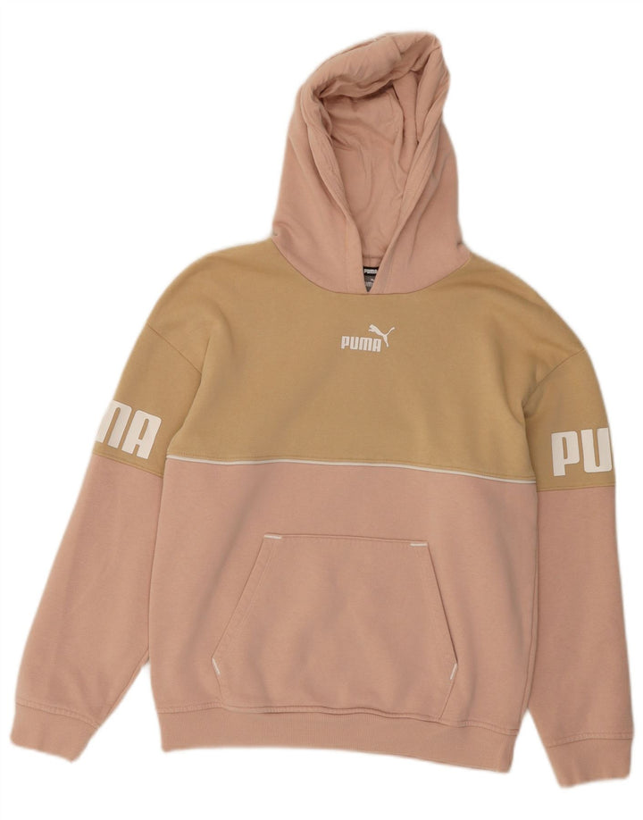PUMA Sudadera con capucha estampada para niña 13-14 años Algodón color block rosa