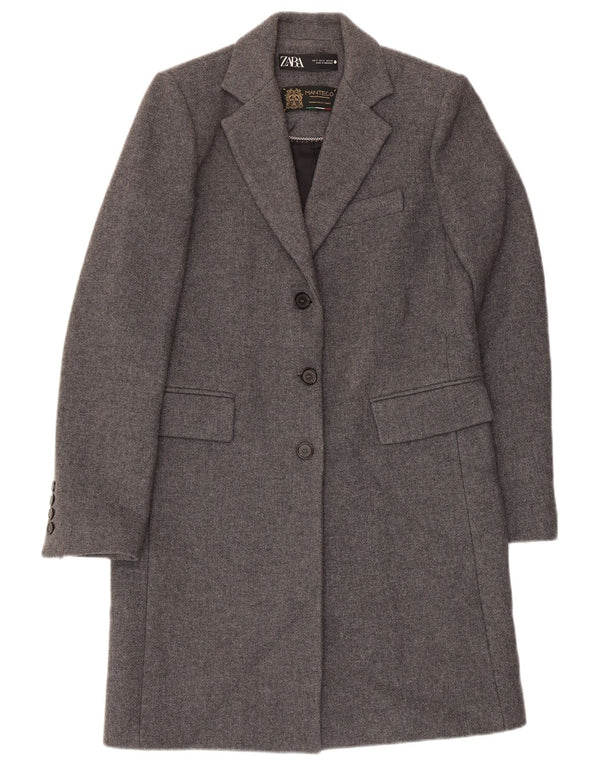 Zara Mujer Manteco Abrigo Reino Unido 10 Pequeño Gris