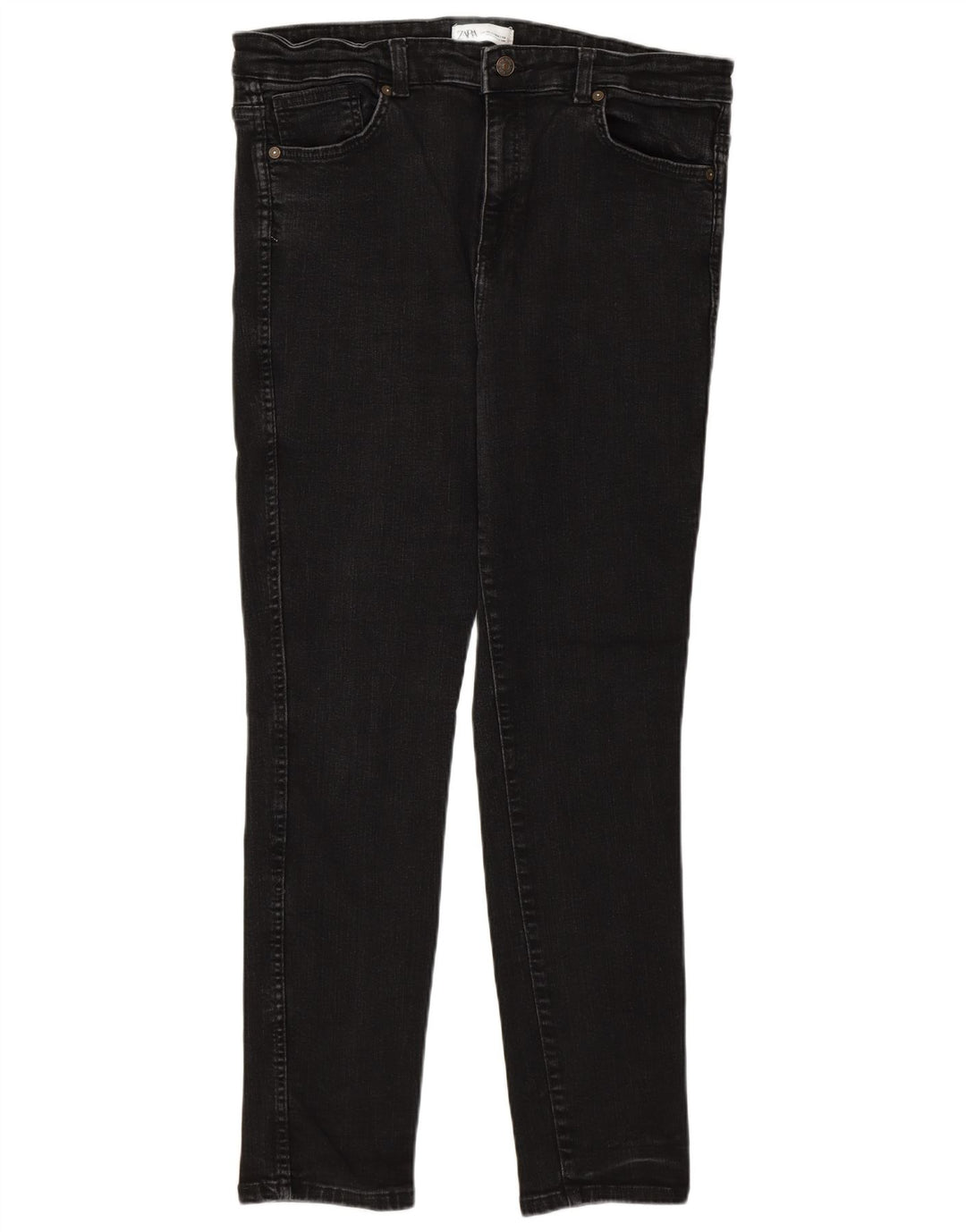 Zara Vaqueros Slim Mujer EU 46 2XL W36 L28 Negro