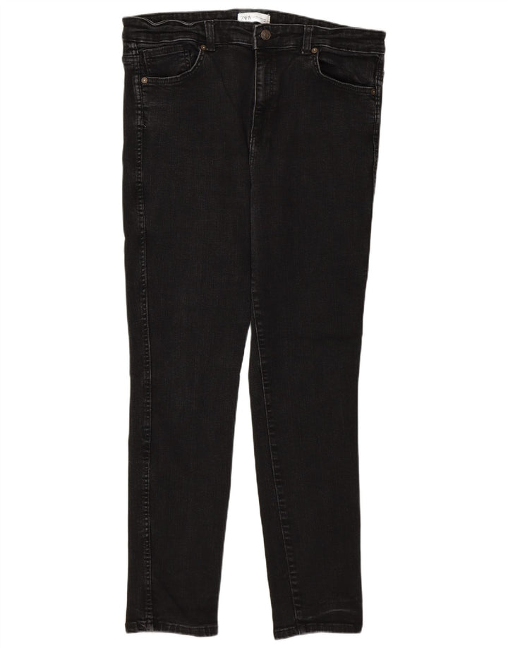 Zara Vaqueros Slim Mujer EU 46 2XL W36 L28 Negro