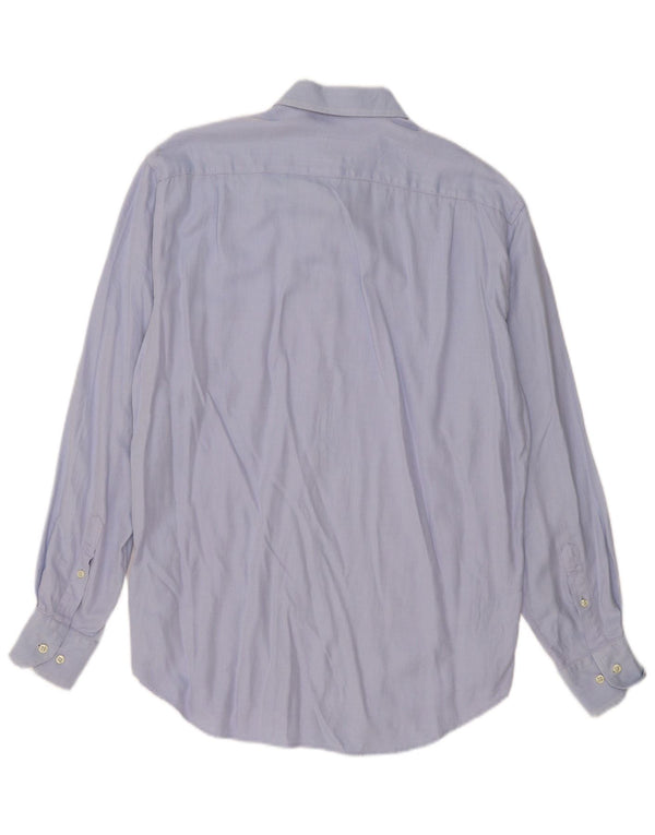 Camisa Massimo Dutti Hombre Talla 42 16 1/2 Grande Azul Espiga Algodón