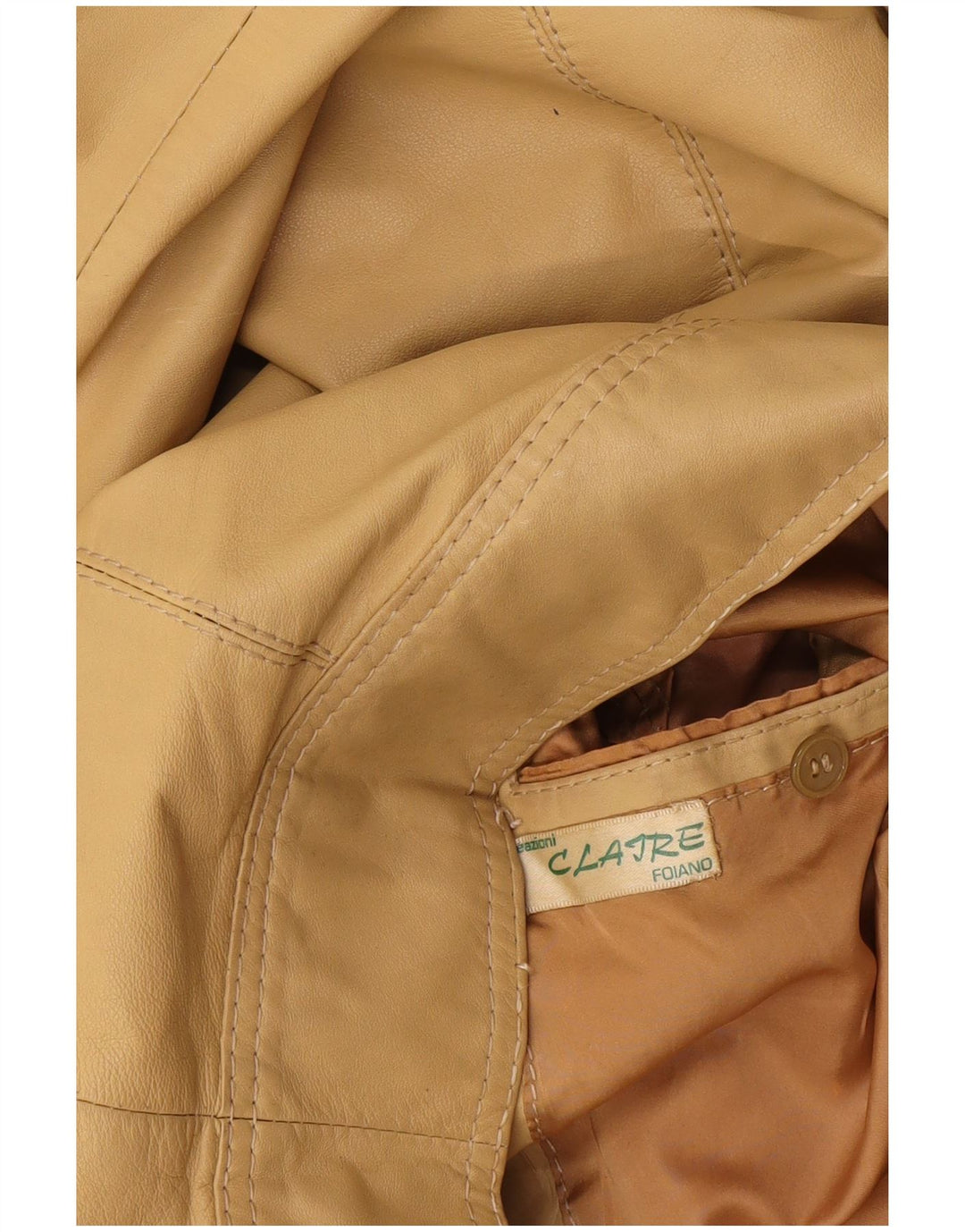Vintage mujer bombardero chaqueta Reino Unido 10 pequeño beige