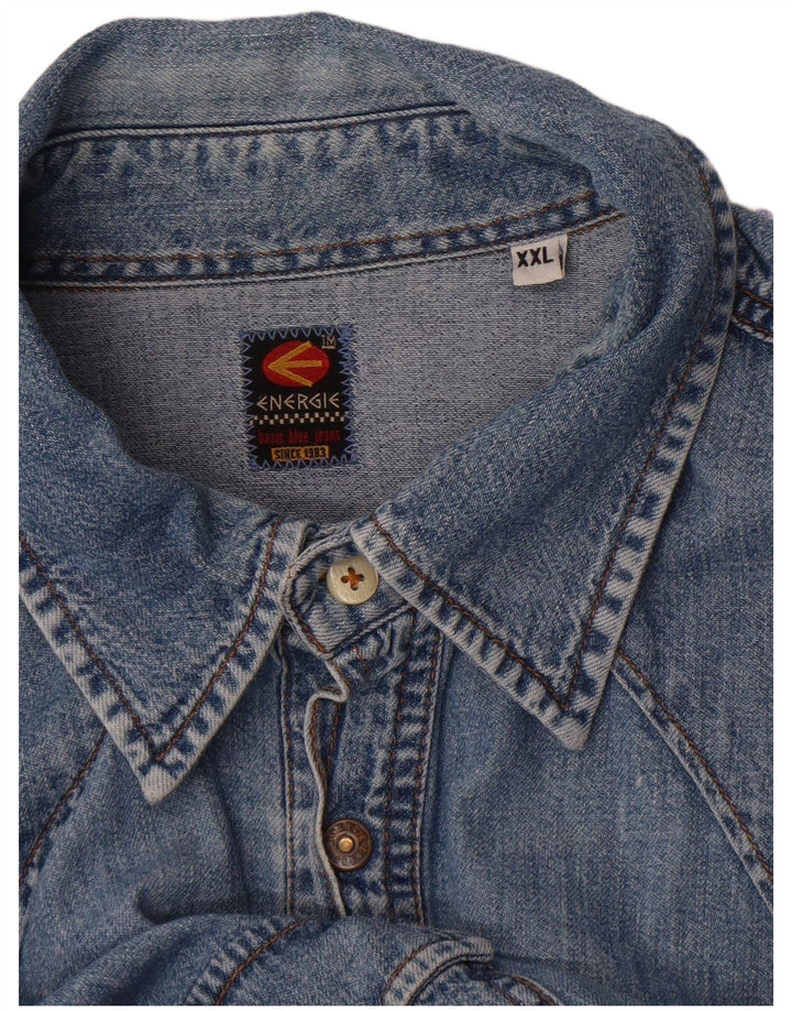 Energie Camisa vaquera para hombre 2XL Algodón azul