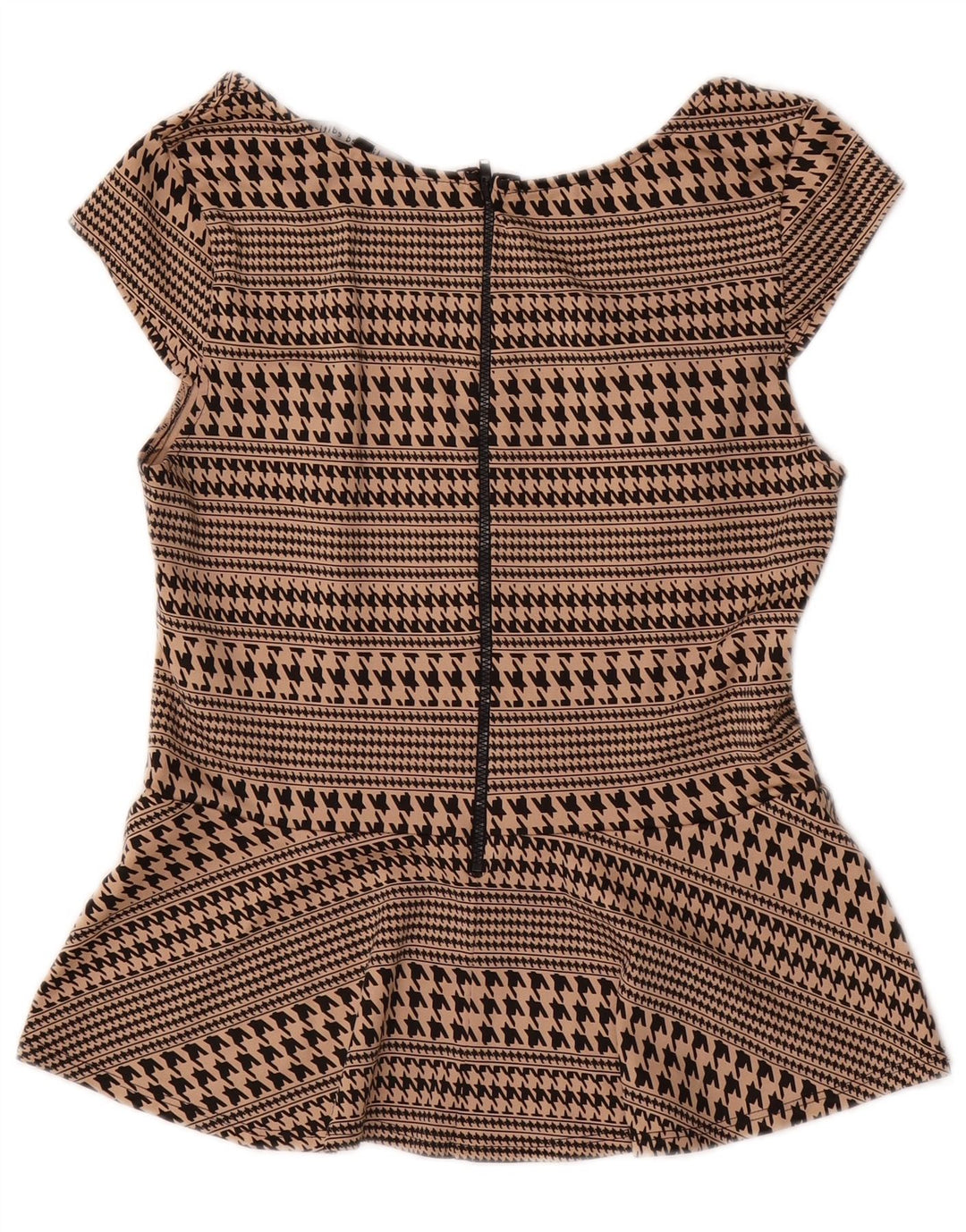 Blusa Oasis para mujer Top UK 42 Medium Beige Houndstooth