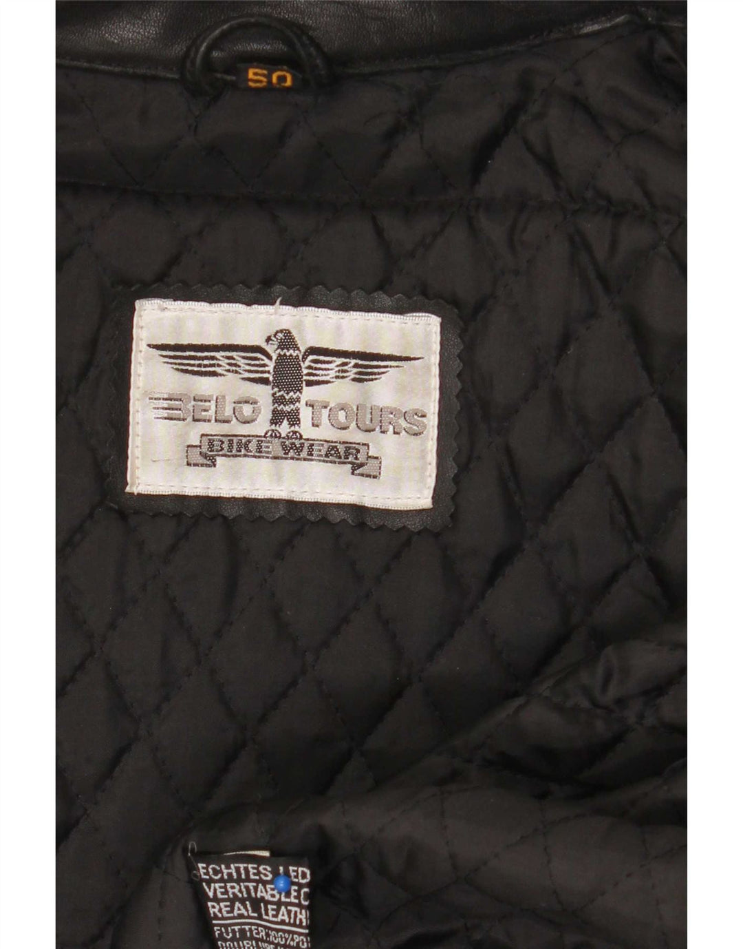 Belo Tours Chaqueta de cuero para hombre EU 50 Large Black
