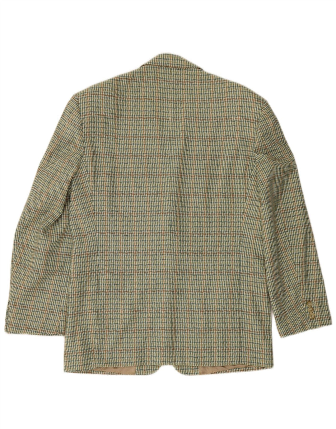 Lebole Chaqueta tipo blazer de 2 botones para hombre IT 50 Large Lana de pata de gallo verde