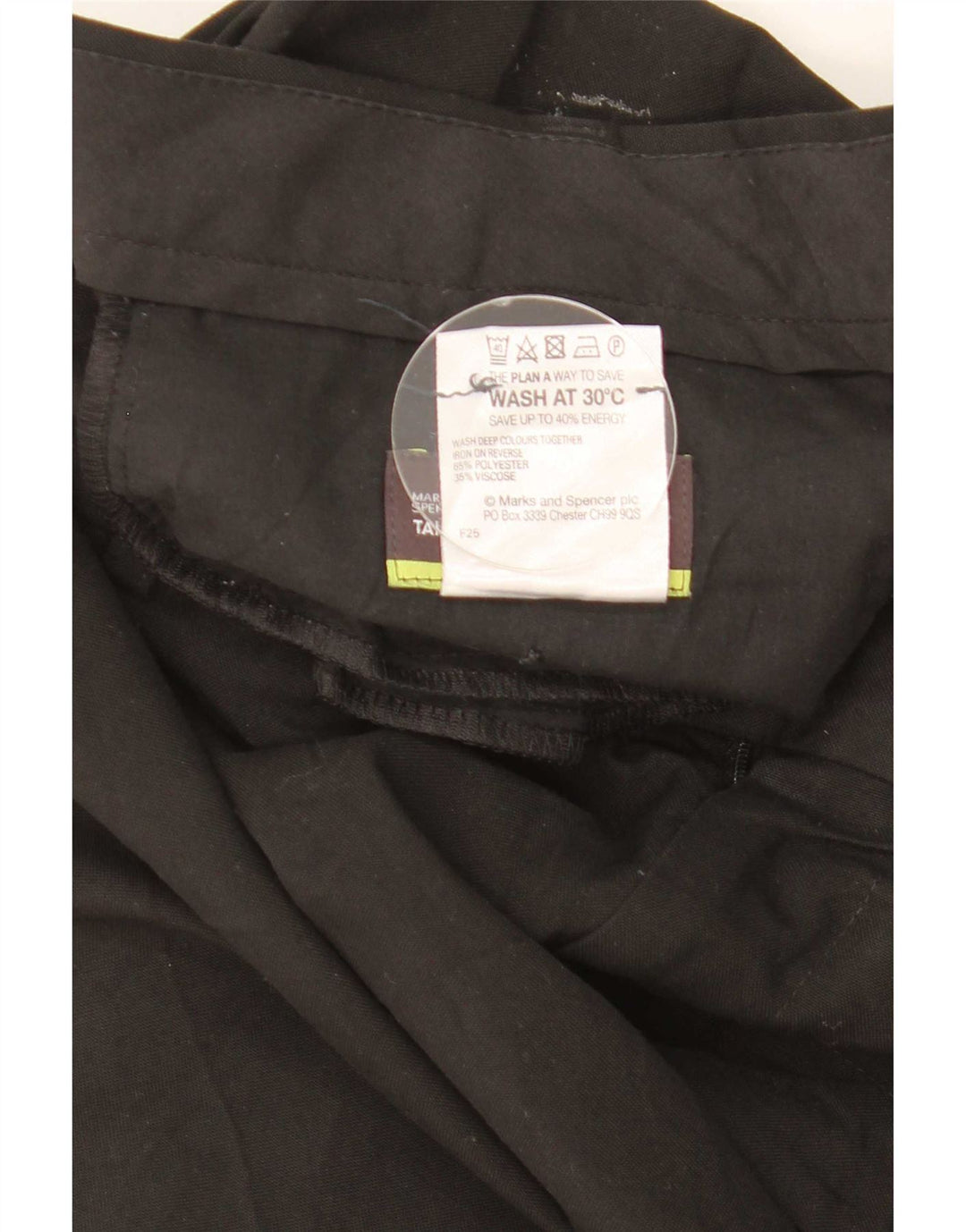 Marks & Spencer Pantalones de traje rectos a medida para hombre W40 L31 Negro