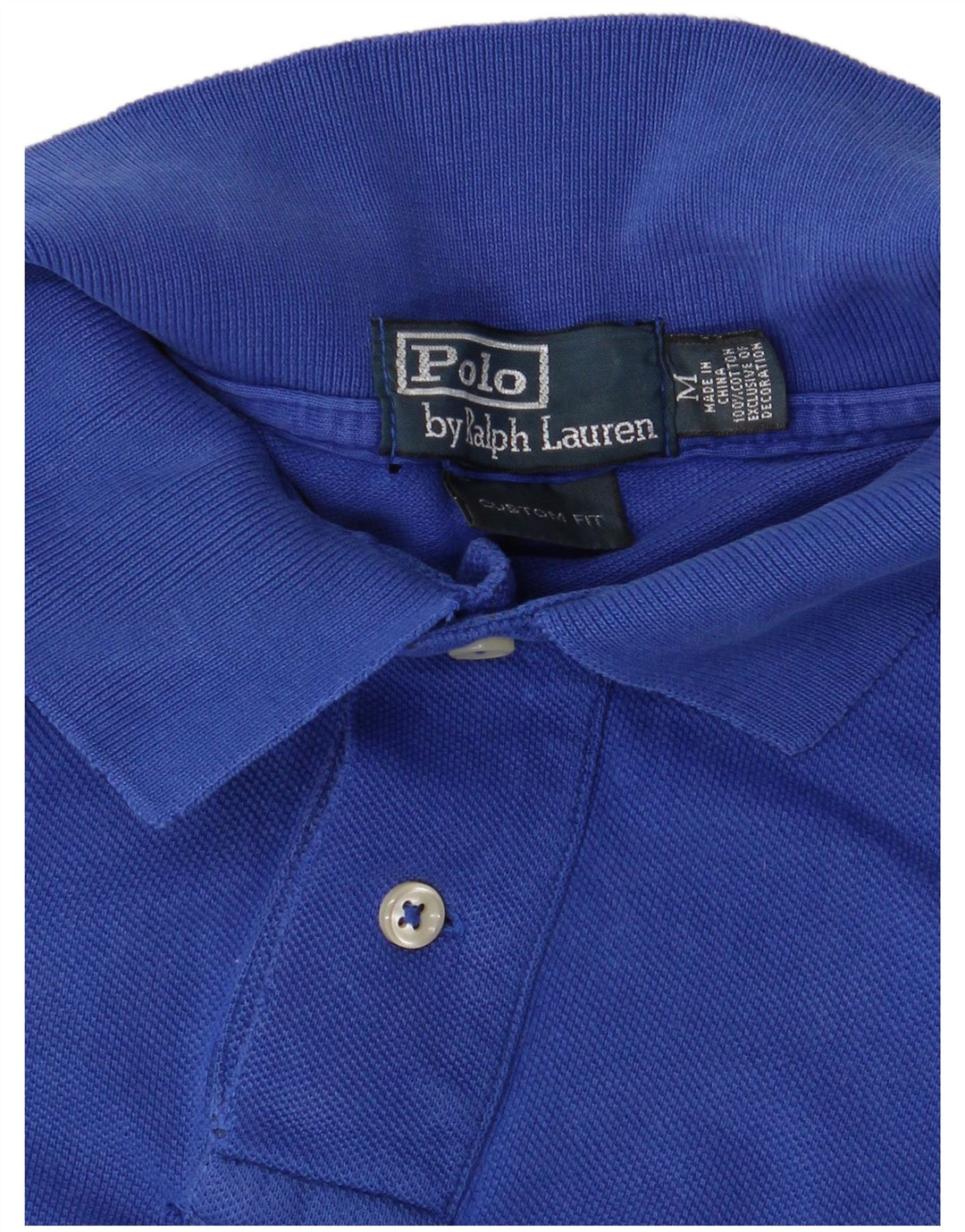 RALPH LAUREN Polo de ajuste personalizado para hombre de algodón azul medio