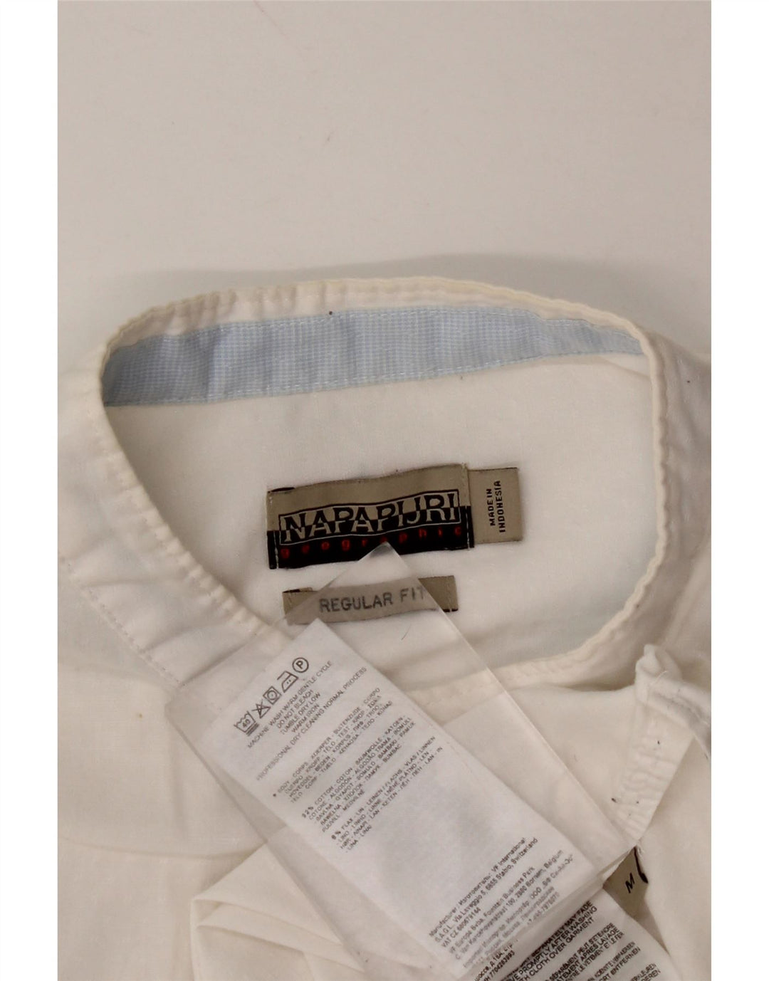 NAPAPIJRI Camisa Geographic Regular Fit para Hombre Algodón Blanco Mediano